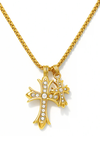 Lazara Double Cross Pendant Necklace Ellie Vail