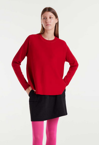 Red Knit Flared Sweater Compañia Fantastica