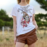 T Shirt Color Tiger White Las Sureñas