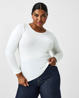 SPANX® Better Base Long Sleeve Crew Powder White