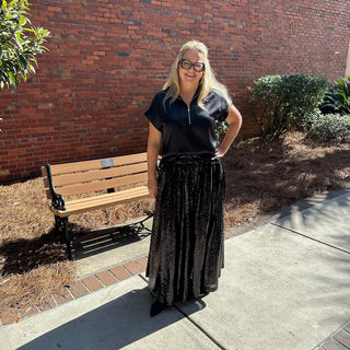 Palazzo Pant Black Sequin