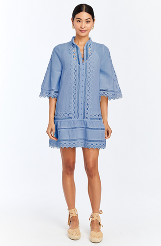 Goldie Lace Mini Dress Lotus Blue Mestiza