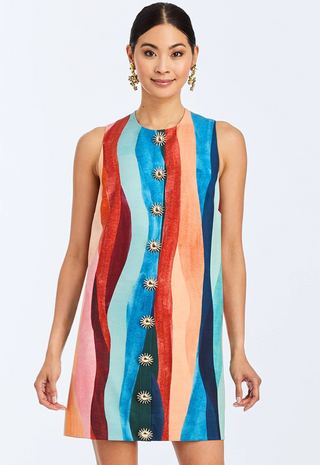 Tuesday Shift Mini Dress Abstract Autumn Mestiza