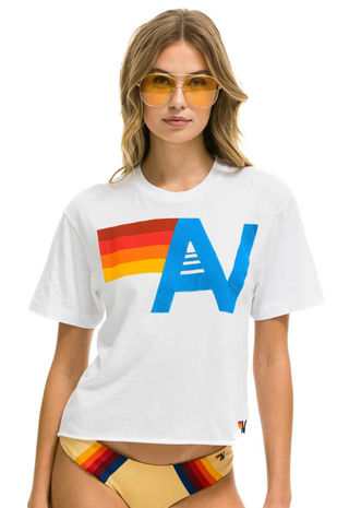 Logo Boyfriend Tee in White - Aviator Nation