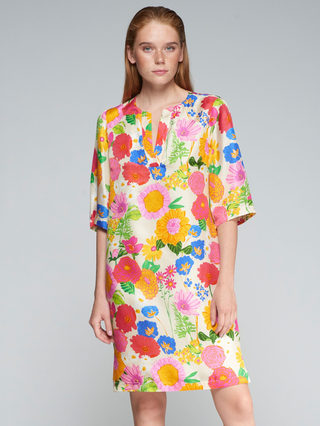 Dress Lizete Flower Silk Vilagallo