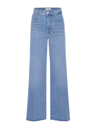 Le Slim Palazzo Raw Fray Clearwater Frame