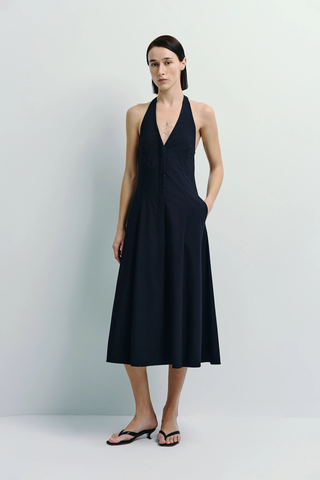 Lilas Halter Dress Navy Rue Sophie