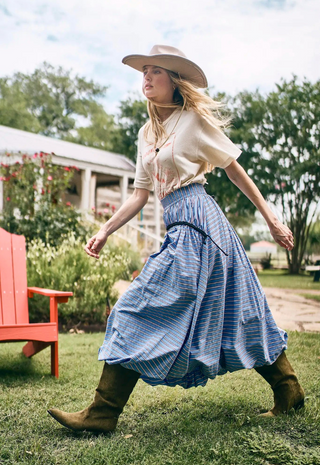 Allegra Skirt Marfa Stripe Hunter Bell