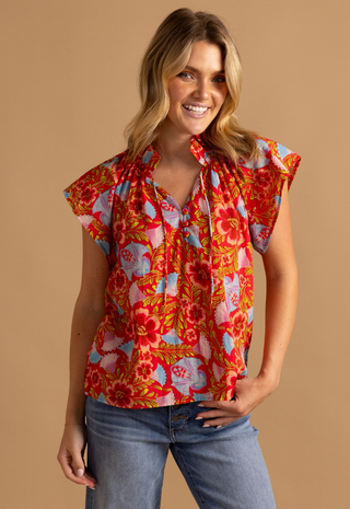 Em Top Retro Floral Double A
