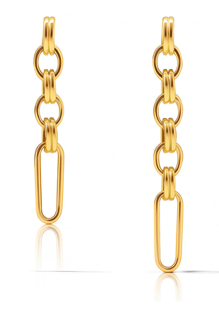 Antonia Asymmetrical Drop Chain Earring Ellie Vail