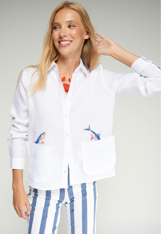 White Shirt Fish Detail - Vilagallo