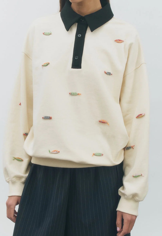 Bruce Sweatshirt Ivory Black Maude Club