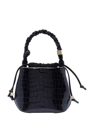 Ganni Gou Bucket Bag Croco Black Ganni