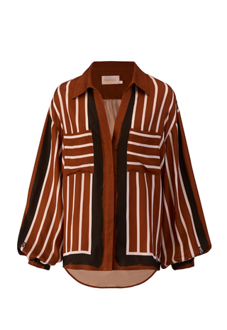 The Faye Shirt Cherrywood Stripe Sancia