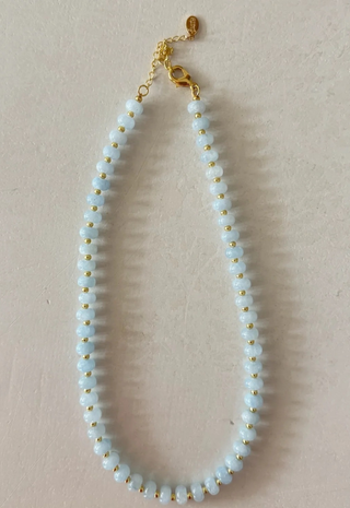 Sea Glass Beaded Necklace Smith & Co - Dusty Blue