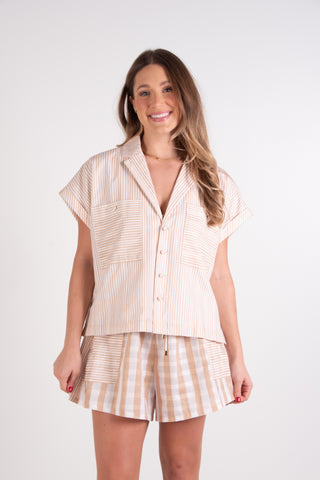 Luna Top Sand Stripe Emily McCarthy