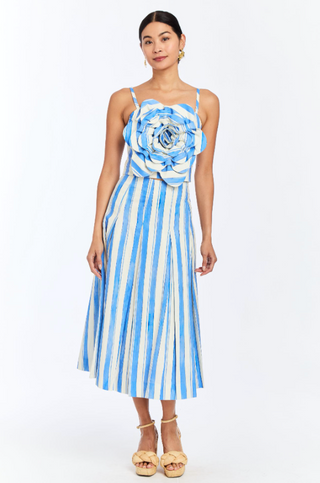 Seville Midi Skirt Santorini Stripe Mestiza