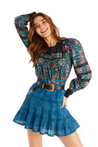 Emmie Mini Skirt Teal Allison NY