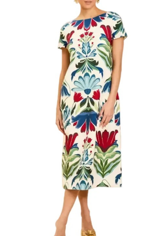 Adria Convertible Midi Dress Ornamented Lattice Mestiza