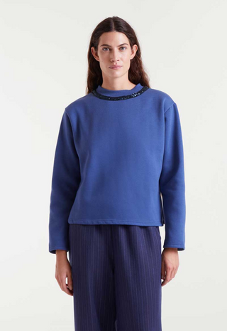 Sequin Round Neck Sweatshirt Compañia Fantastica