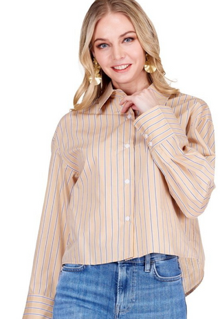 Crop Blouse Acorn Stripe JoyJoy