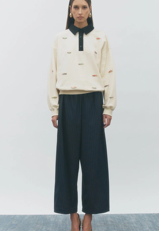 Bruce Sweatshirt Ivory Black Maude Club