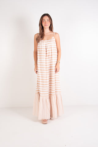 Susannah Maxi Sand Stripe Emily McCarthy