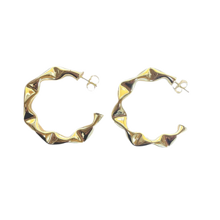 Wrinkled Hoops Shiny 18K Gold Plated BR1970B2 Sheila Fajl
