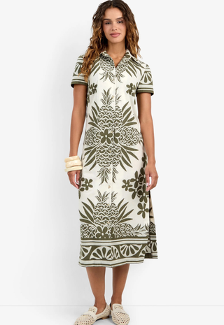 Abba Dress Jungle Green/Sancerre Trina Turk
