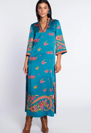Talia Dress Scroll Teal Elizabeth James
