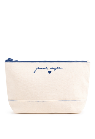 Canvas Pouch Natural/Royal Blue Favorite Daughter