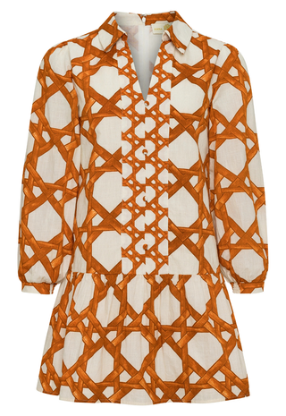 Porter Dress Orange Trellis Anna Cate