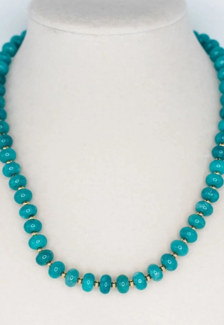Sea Glass Beaded Necklace Smith & Co - Blue