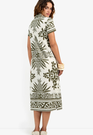 Abba Dress Jungle Green/Sancerre Trina Turk