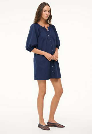 Vincent Mini Dress Navy - STAUD