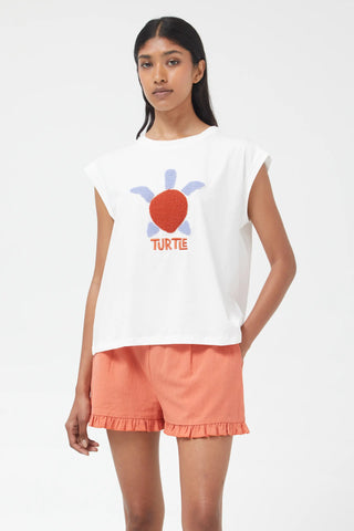 White Turtle Print T-shirt Compania Fantastica