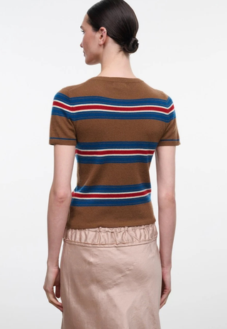 Easy Cashmere Tee Savoy Stripe Staud