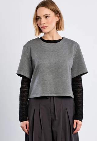 Young Ladies Knitted Top Dark Grey Molly Braken