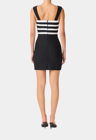Ninette Sleeveless Mini Dress Black/White Elliatt