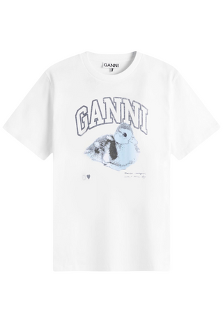 Basic Jersey Duckie Relaxed T-shirt Bright White - GANNI