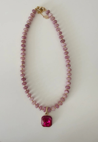 Harvest Pendant Beaded Necklace Smith & Co - Mulberry