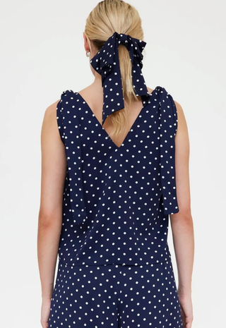 Navy Polka Dot Top 11326 Compañia Fantastica