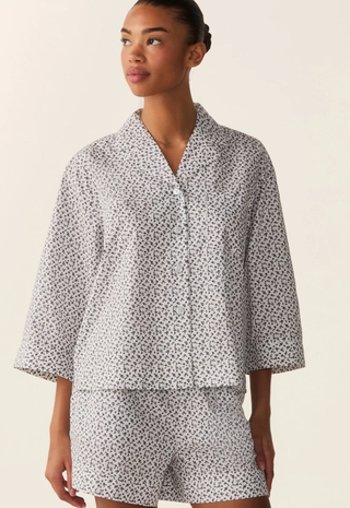 Women'S Poplin Olivia Short Set Ditzy Waltz White Petite Plume