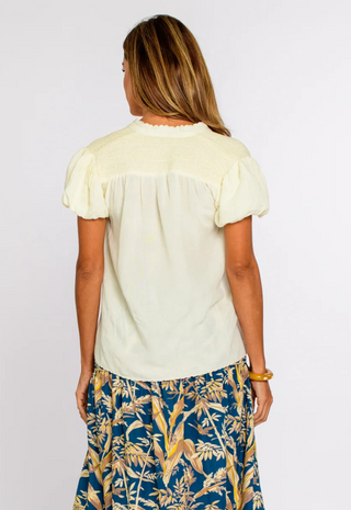 Short Sleeve Emily Top Solid Pristine - Elizabeth James