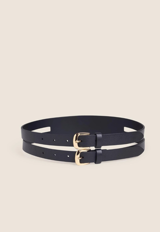 The Double Take Belt Black/Polished Gold Favortie Daughter