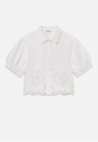 The Eyelet Billow Sleeve Shirt White Frame