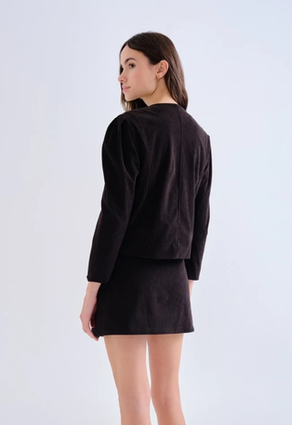 Black Corduroy Jacket Multicolor Buttons Compañia Fantastica