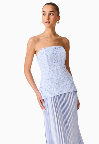 Lacy Strapless Gown Powderblue - Elliatt