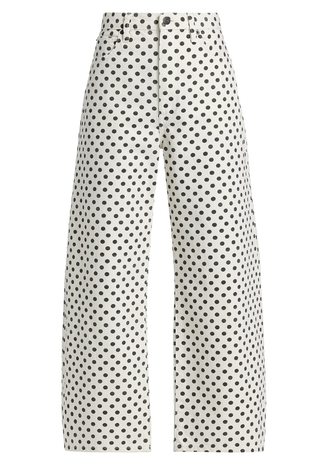 The Bow Crop White Polka Dot Frame