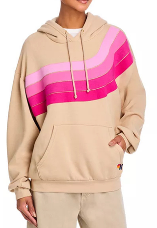 Wave Stripe 4 Pullover Hoodie Relaxed Sand Pink Aviator Nation